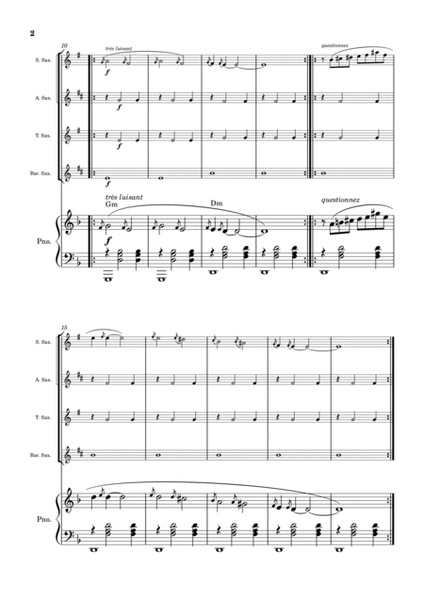 Gnossienne No. 1 – for Saxophone Quartet and Piano with chords image number null