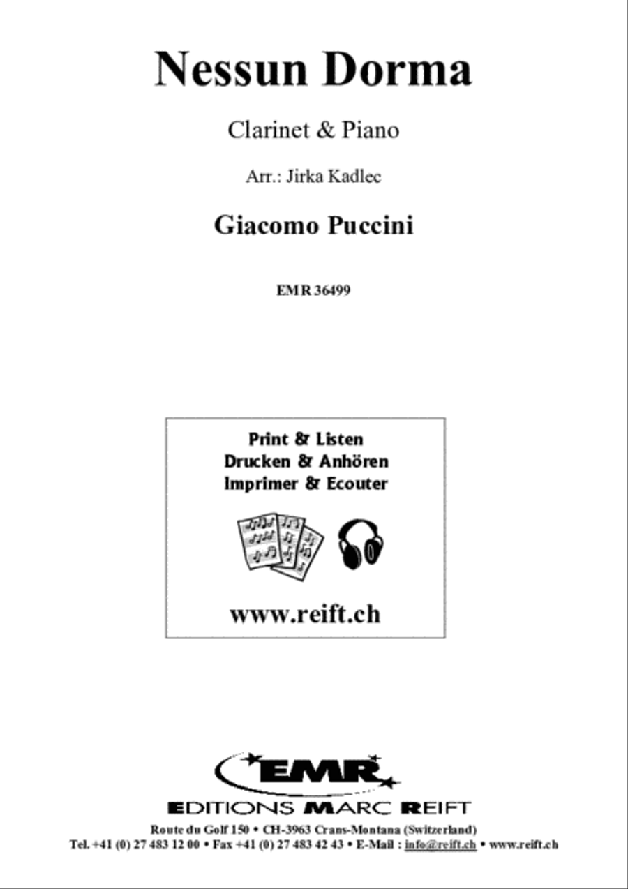 Nessun Dorma Clarinet Solo scores gallery preview page 2