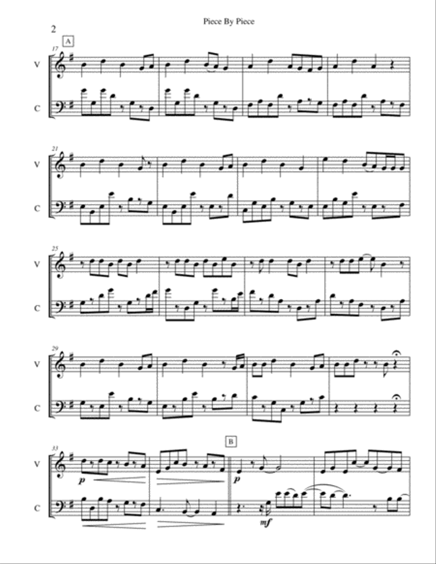 Piece By Piece Piece By Piece String Duet scores gallery preview page 2
