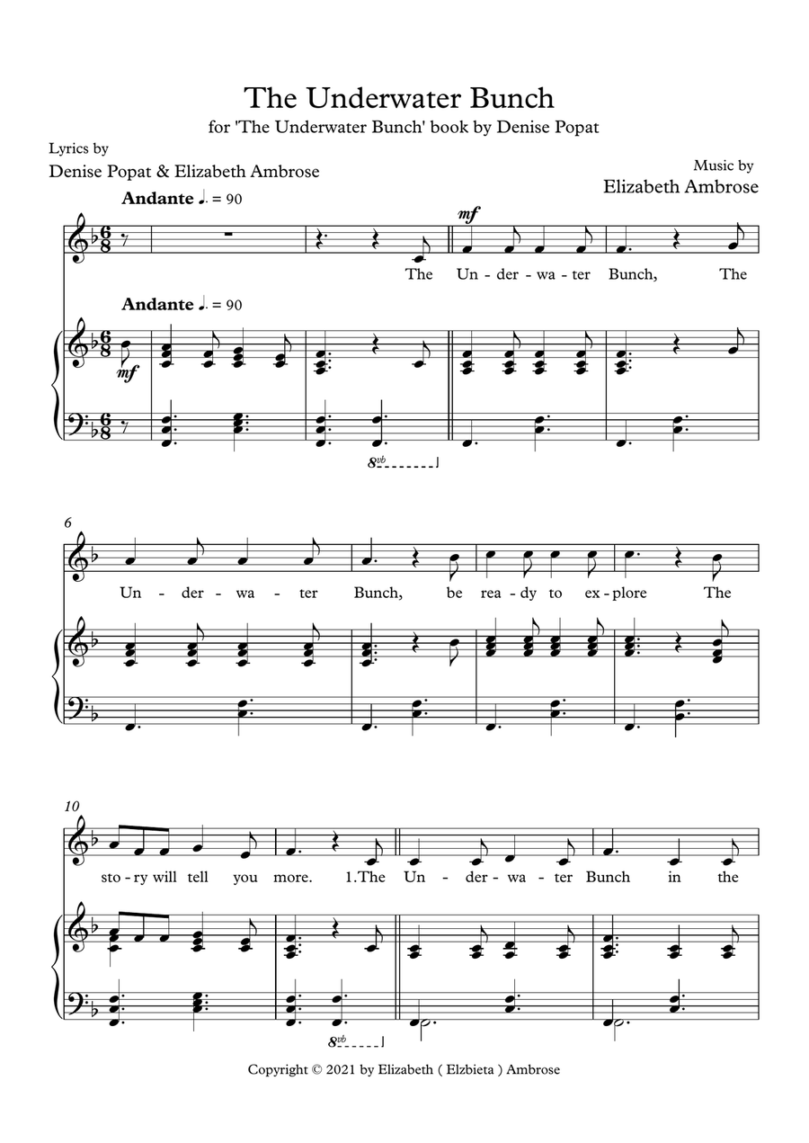 The X4 to C5 The Underwater Bunch- karaoke Voice Solo scores gallery preview page 1