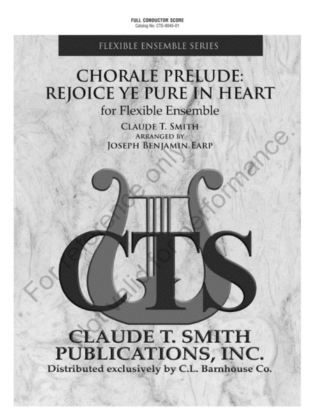 Chorale Prelude: Rejoice Ye Pure In Heart image number null