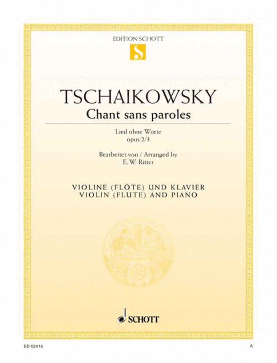 Song Without Words, Op. 2, No. 3 Flute scores gallery preview page 1