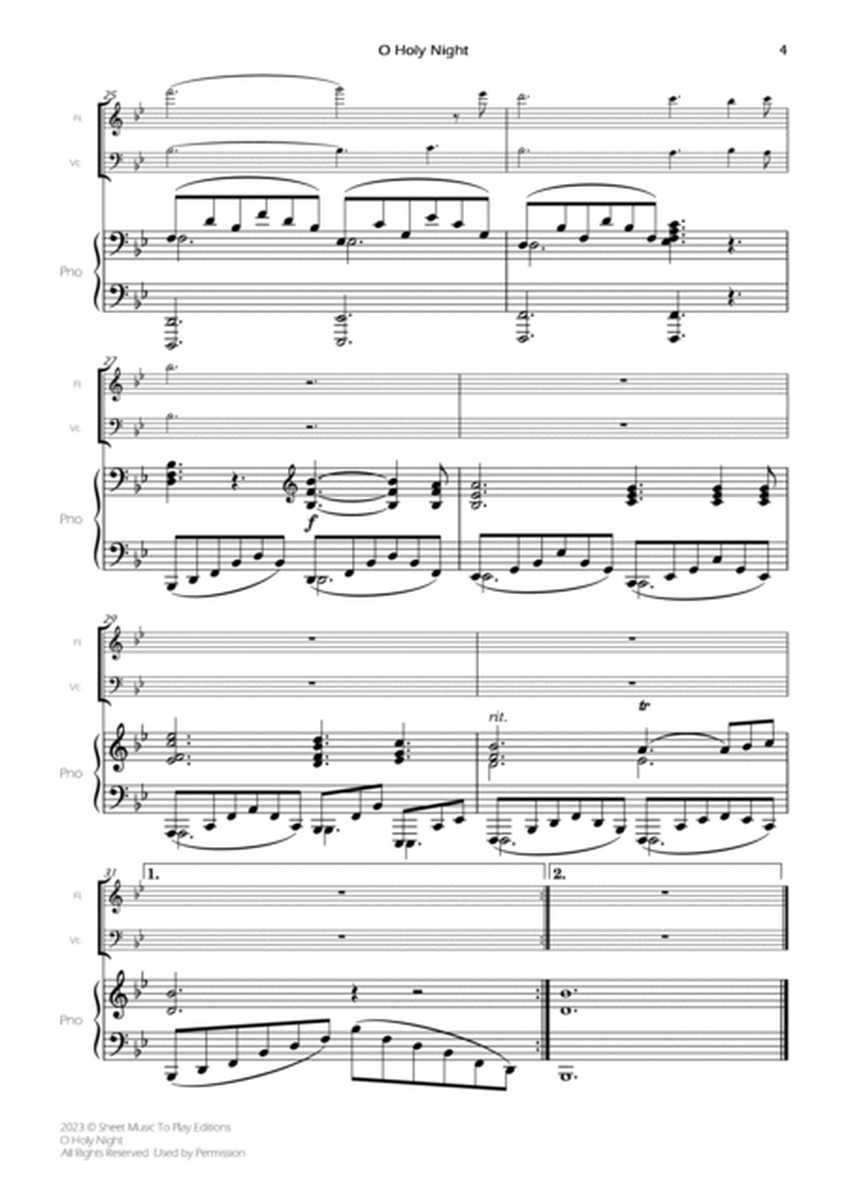 O Holy Night - Flute, Cello and Piano (Full Score and Parts) image number null