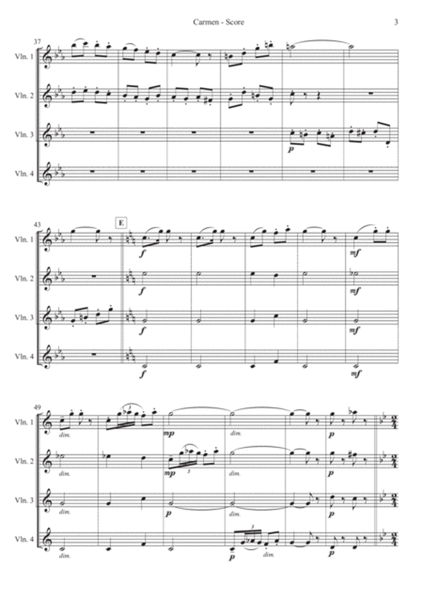 Carmen: 2 Pieces for Violin Quartet image number null