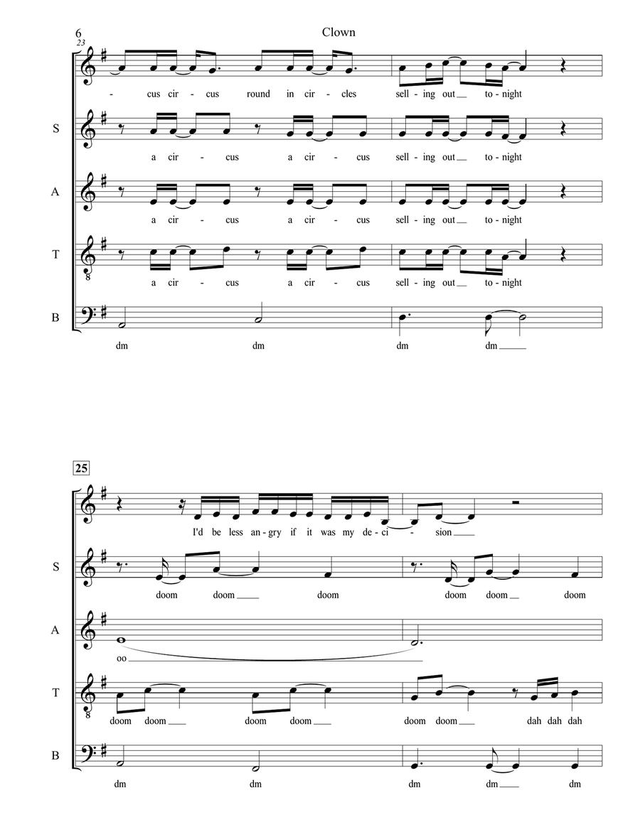 Clown 4-Part scores gallery preview page 6