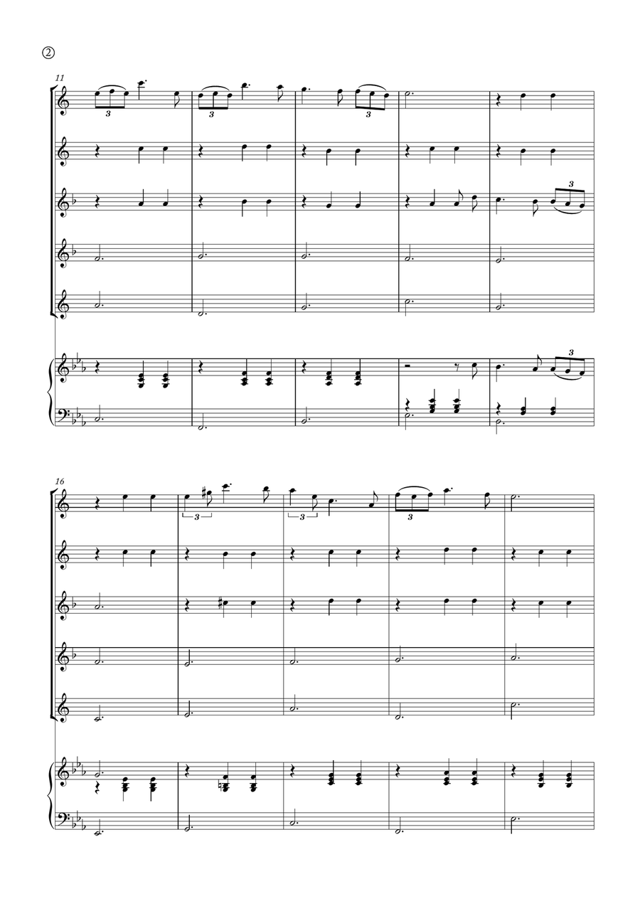 Serenade (Ständchen) Saxophone Quintet scores gallery preview page 2