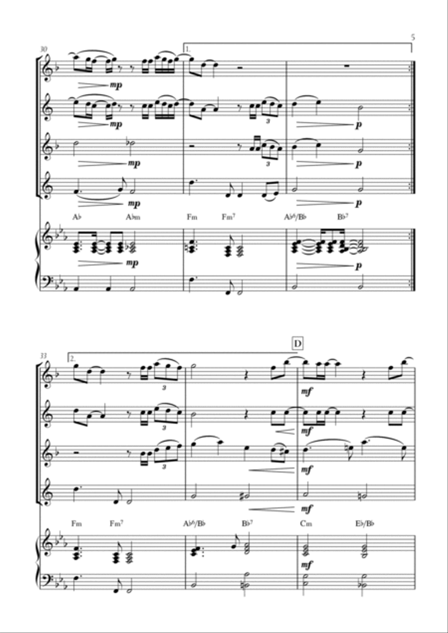 When We Were Young Tenor Saxophone scores gallery preview page 5