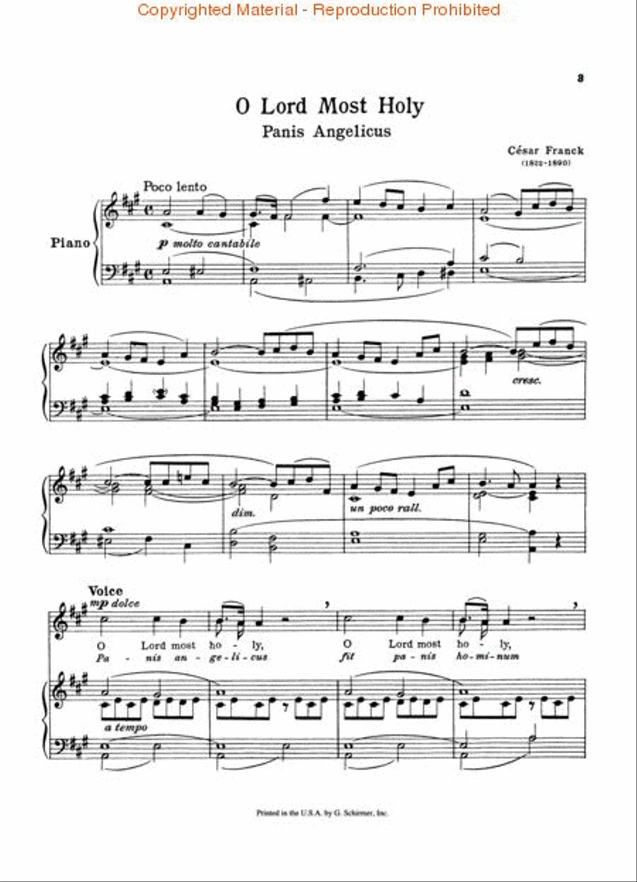 Panis Angelicus (O Lord Most Holy) Voice scores gallery preview page 2