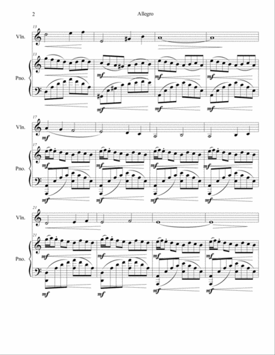 Sonata For Violin And Piano No. 2 Violin Solo scores gallery preview page 4