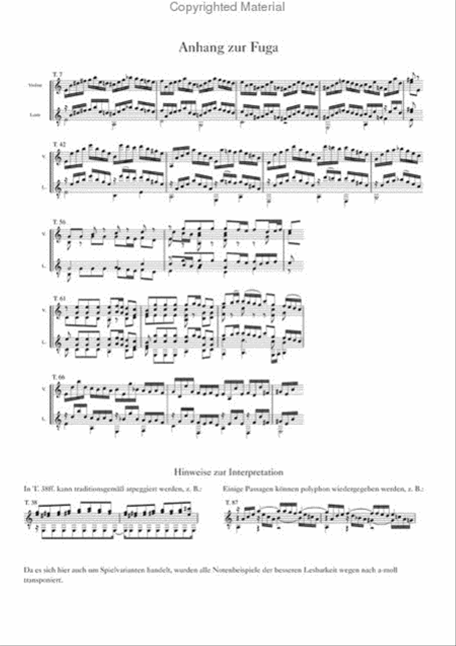 Prelude BWV 999 – Fuga based on BWV 1000, 1001, 539 Classical Guitar scores gallery preview page 2