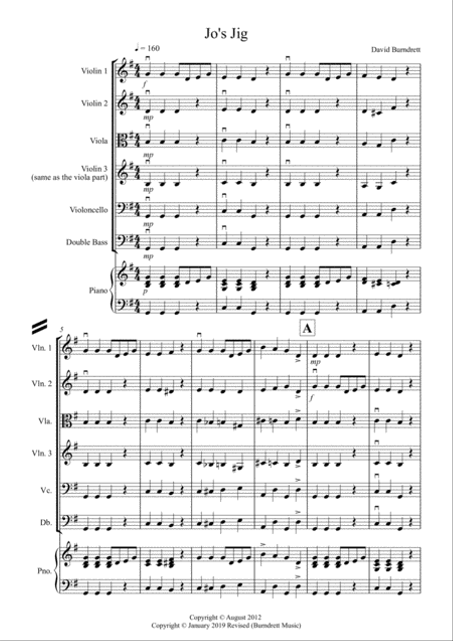 Jo's Jig for String Orchestra String Orchestra scores gallery preview page 1