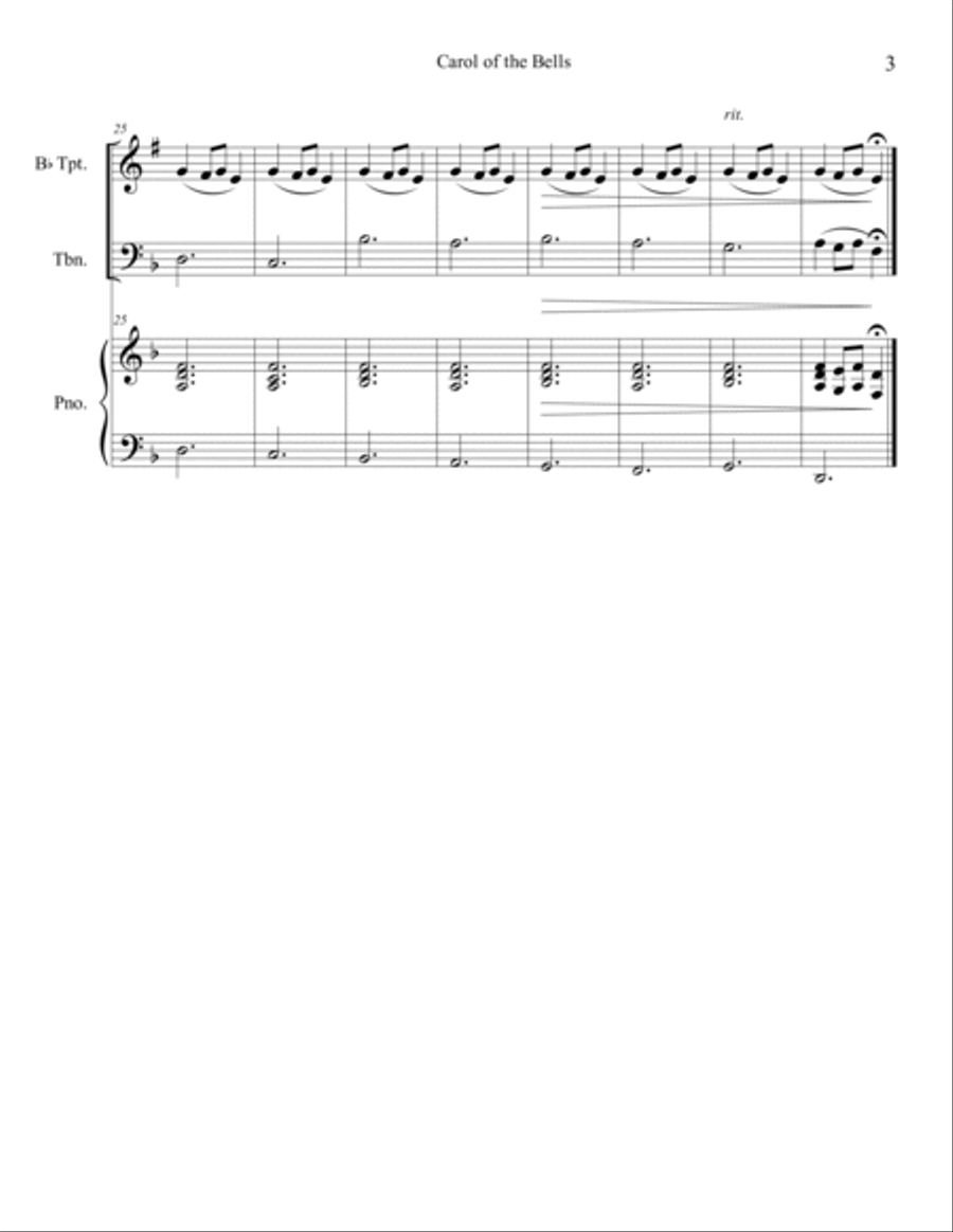 10 Christmas Duets for Trumpet and Trombone with Piano Accompaniment (Vol. 3) Brass Duet scores gallery preview page 5