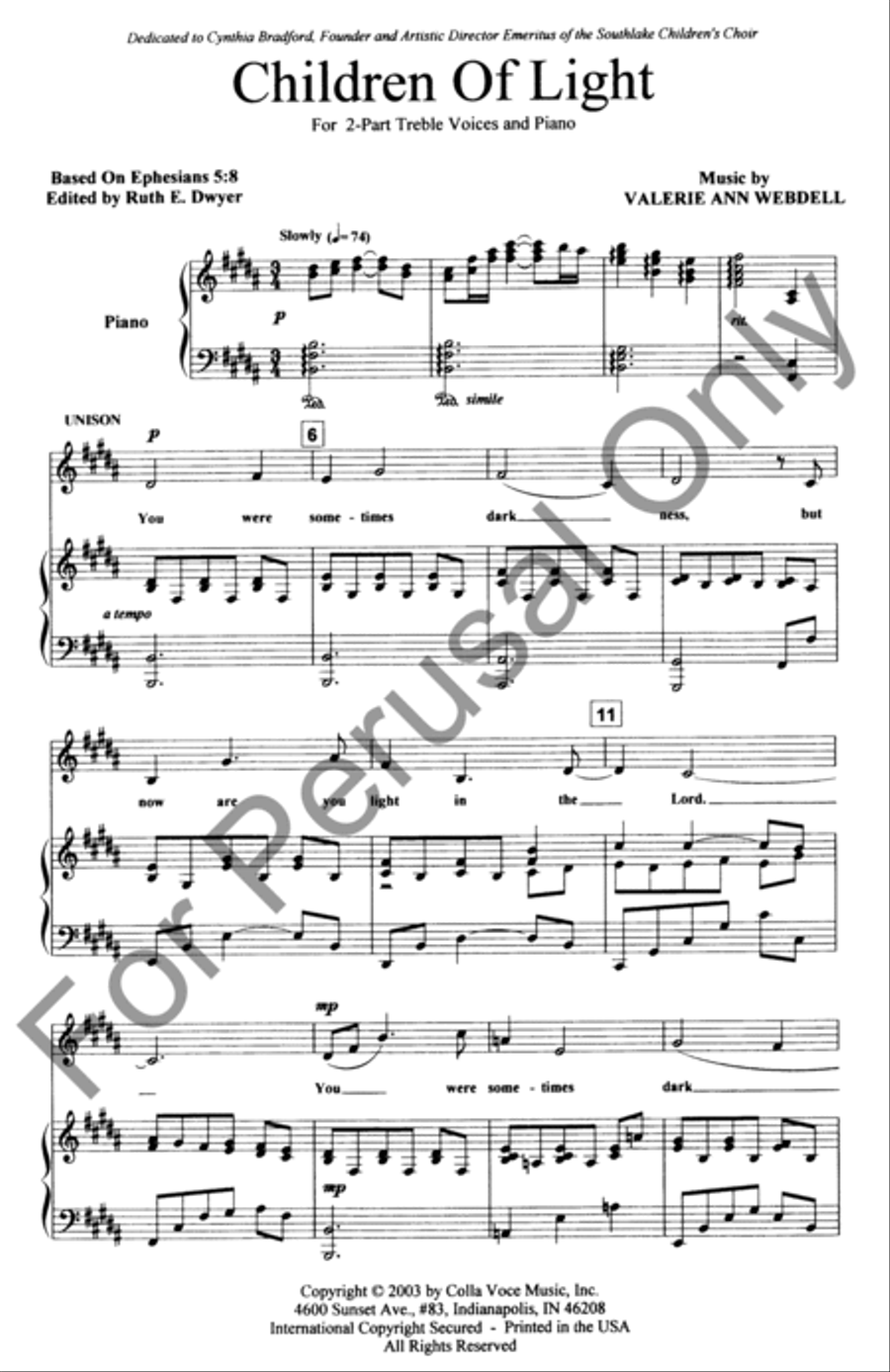 Children of Light (Choral Score) SA scores gallery preview page 2