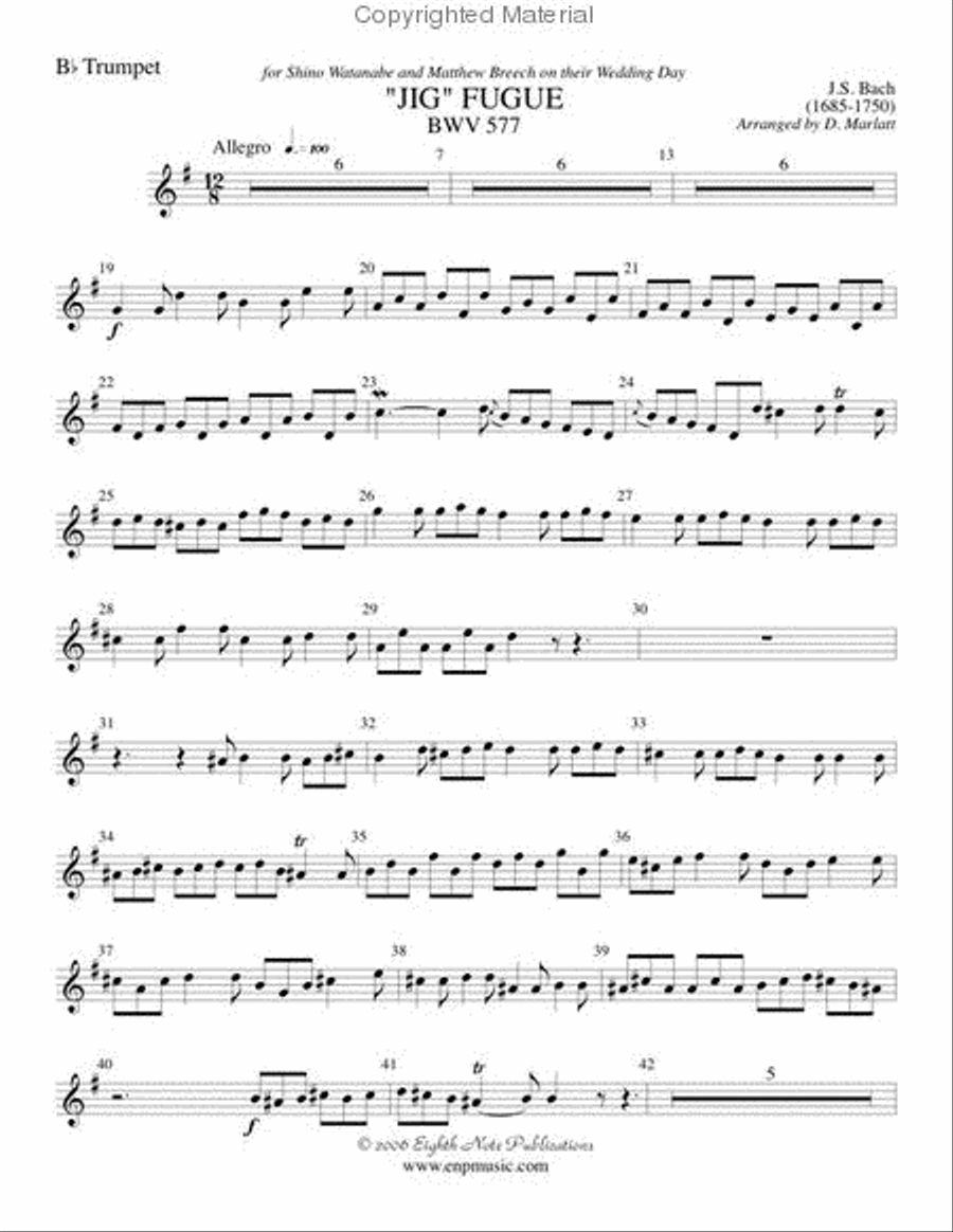 Jig Fugue, BWV 577 Small Ensemble scores gallery preview page 2
