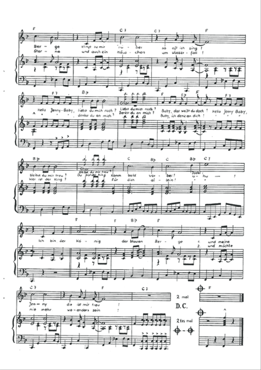Konig der blauen Berge Konig der blauen Berge Piano, Vocal scores gallery preview page 4