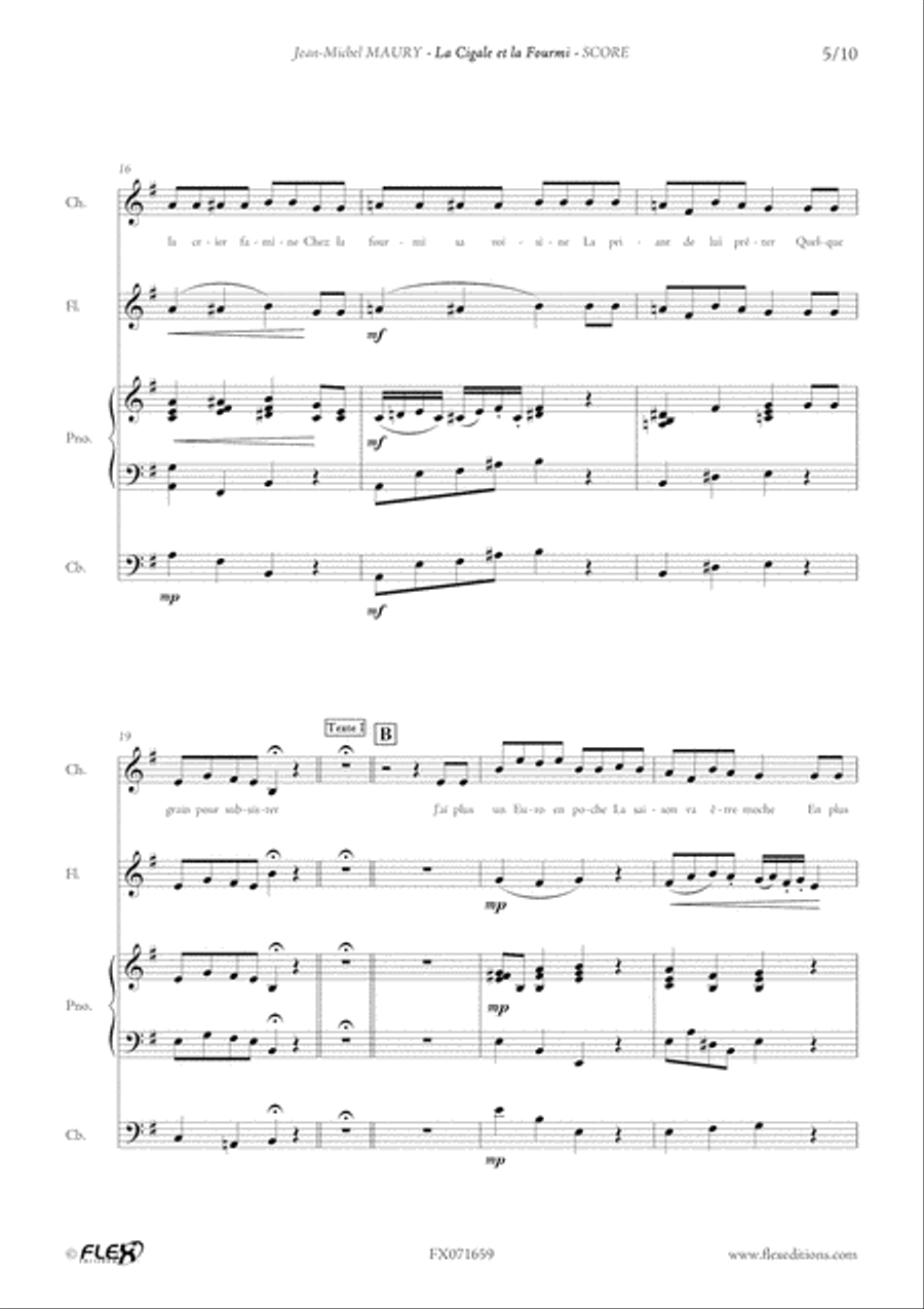 La Cigale et la Fourmi La Cigale et la Fourmi Children's Choir scores gallery preview page 5