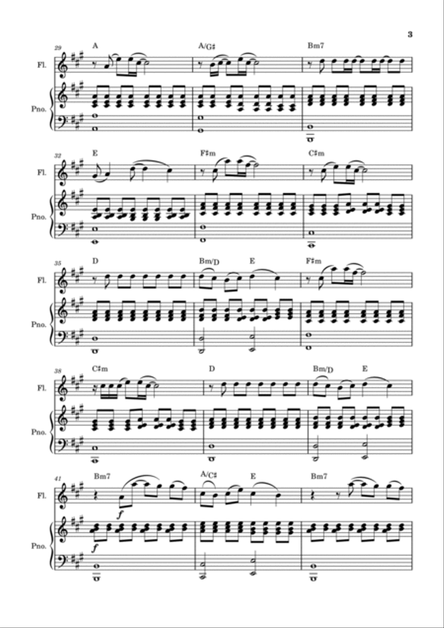 Somewhere Only We Know Flute Solo scores gallery preview page 3