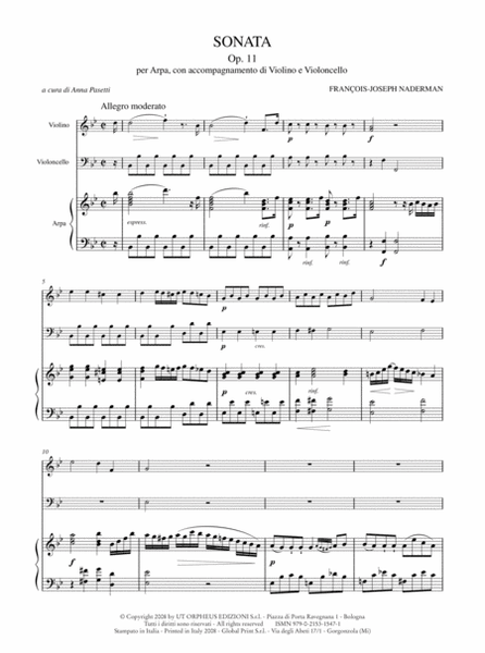 Sonata Op. 11 for Harp, Violin and Violoncello