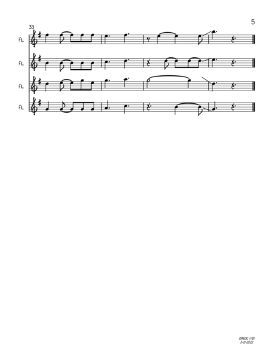 I Saw Mommy Kissing Santa Claus Woodwind Quartet scores gallery preview page 5