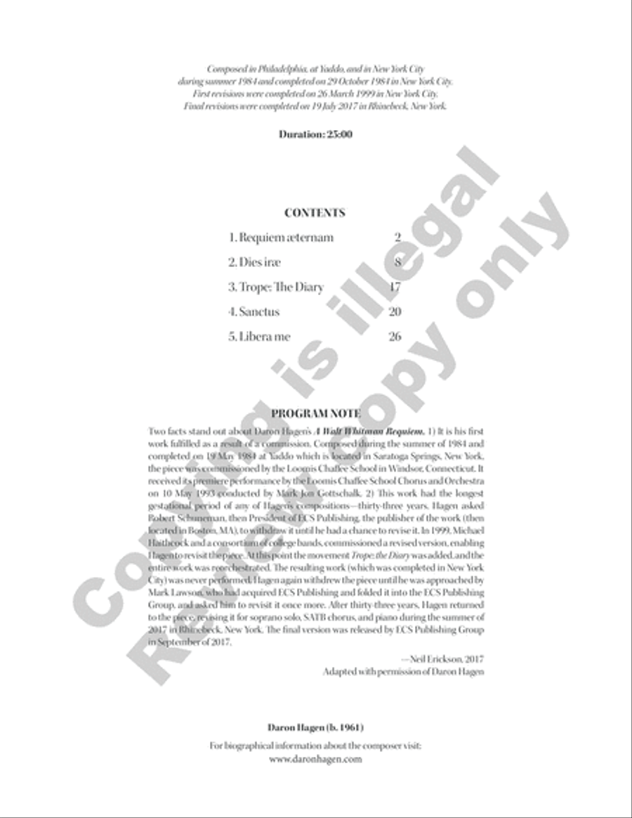 A Walt Whitman Requiem 4-Part scores gallery preview page 20