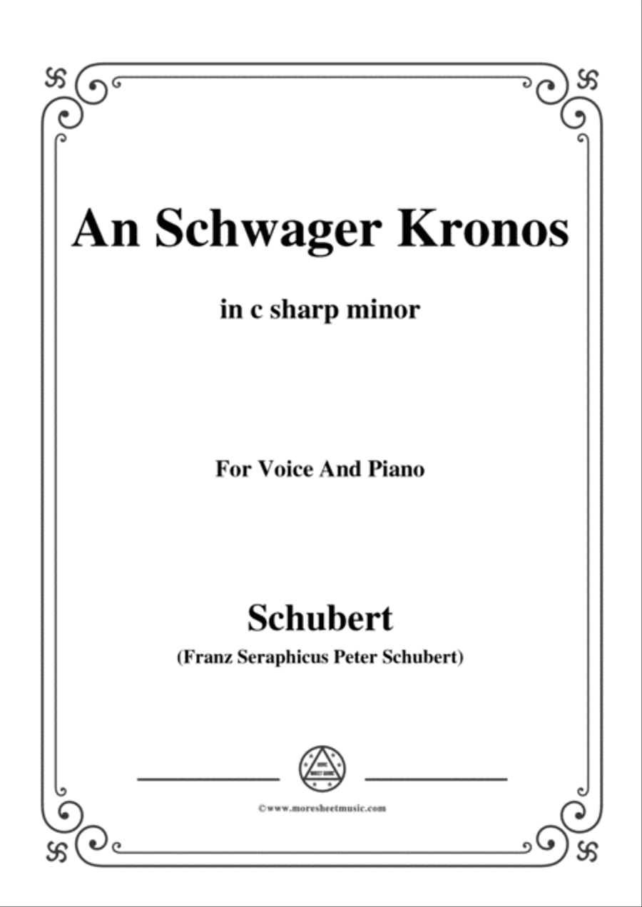Schubert-An Schwager Kronos,Op.19 No.1,in c sharp minor,for Voice&Piano Voice scores gallery preview page 1