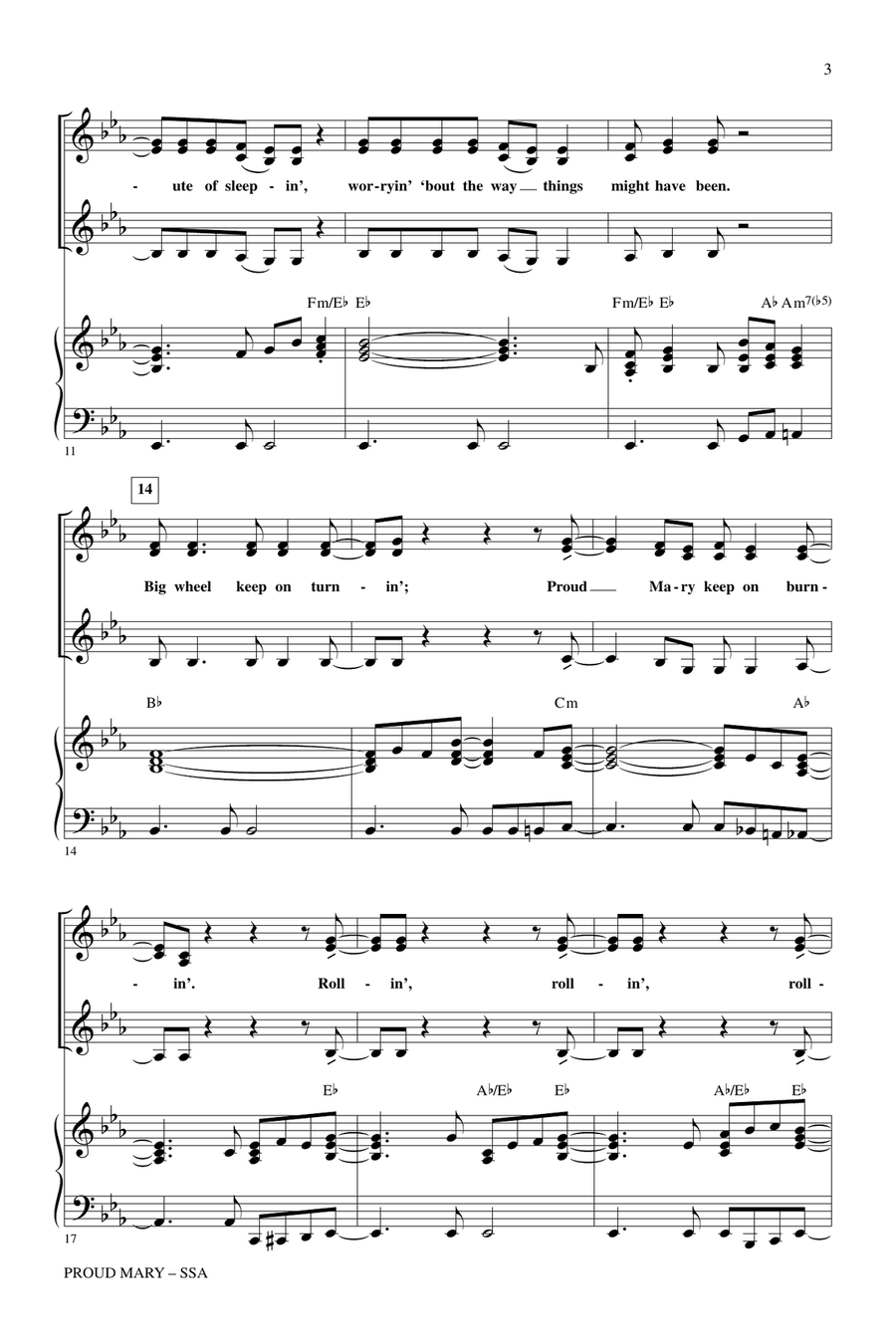 Proud Mary (arr. Kirby Shaw) SSA scores gallery preview page 2