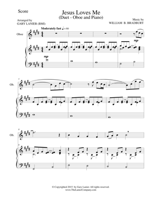 JESUS LOVES ME (Duet – Oboe and Piano/Score and Parts)