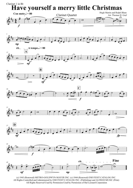 Have Yourself A Merry Little Christmas from MEET ME IN ST. LOUIS by Colbie Caillat Woodwind Ensemble - Digital Sheet Music