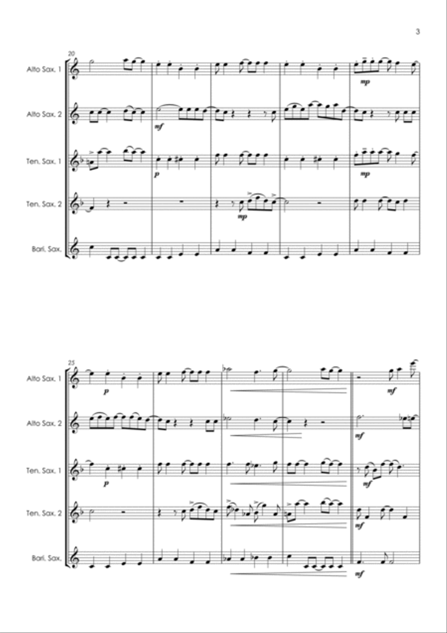 She's Electric She's Electric Saxophone Quintet scores gallery preview page 5