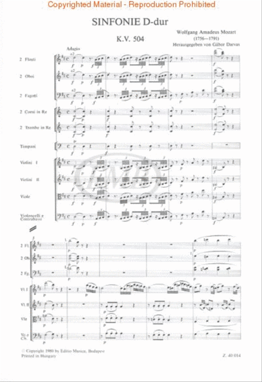 Symphony No. 38 in D Major, K. 504 