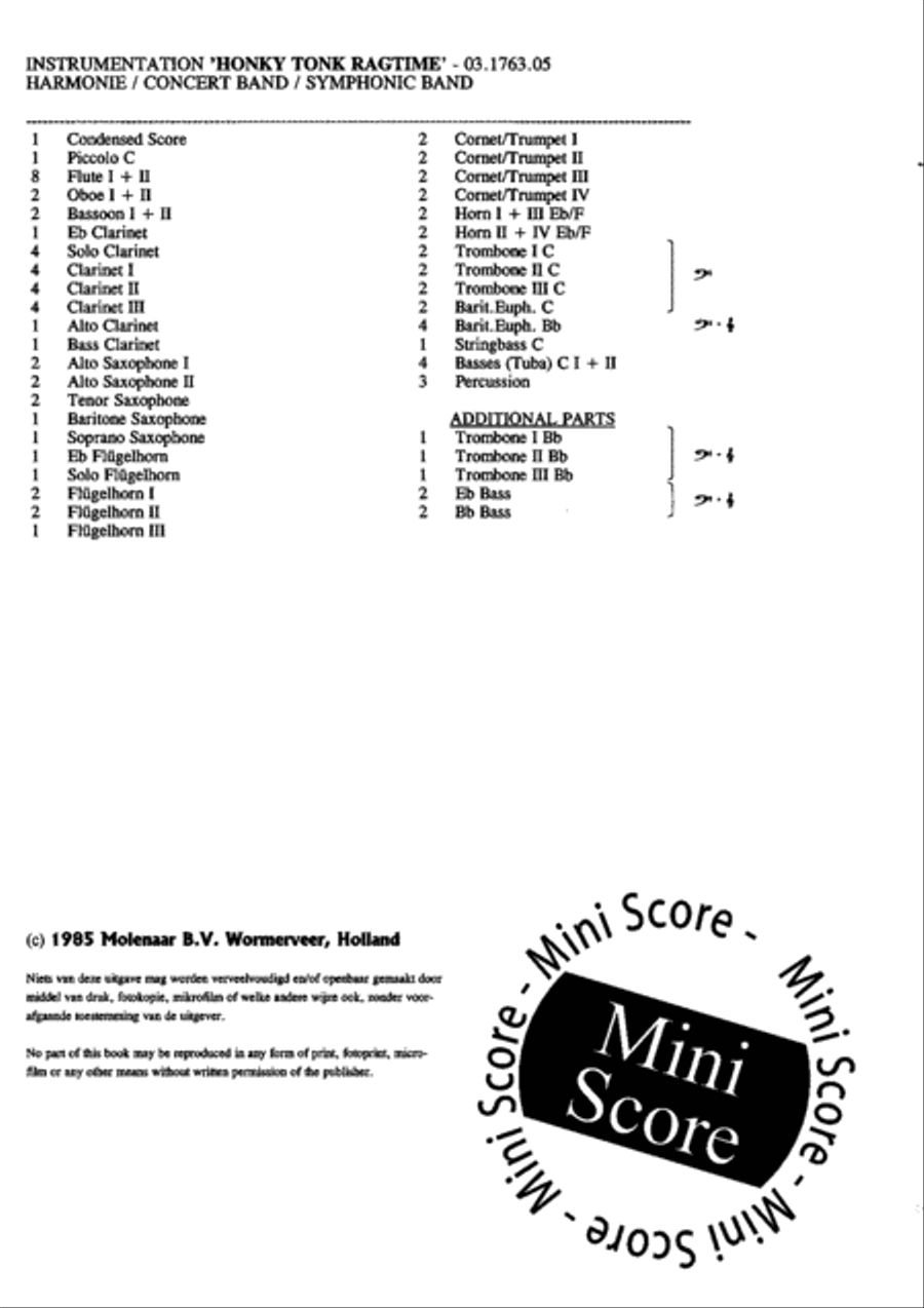 Honky Tonk Ragtime Honky Tonk Ragtime Big Band scores gallery preview page 4