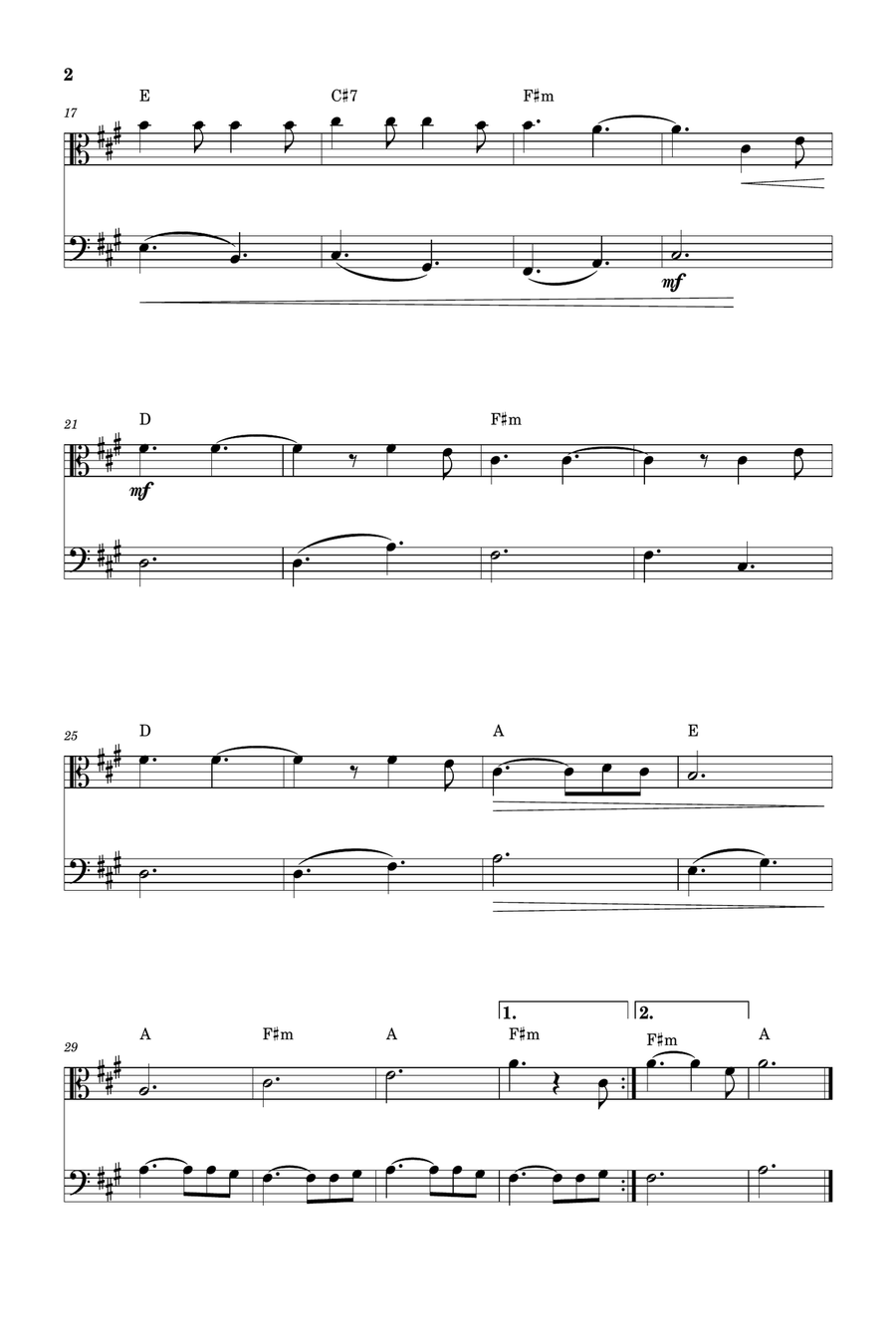 Hallelujah String Duet scores gallery preview page 2