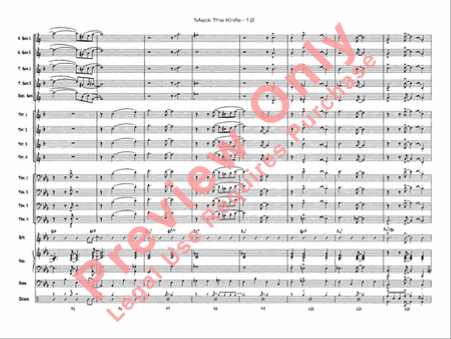 Mack the Knife (from The Threepenny Opera) Jazz Ensemble scores gallery preview page 14
