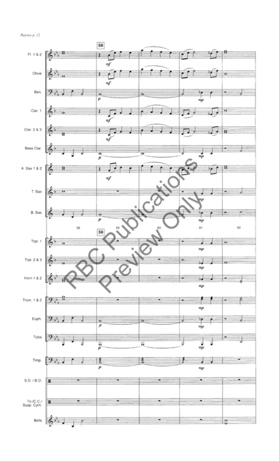 Rejoice Concert Band scores gallery preview page 15