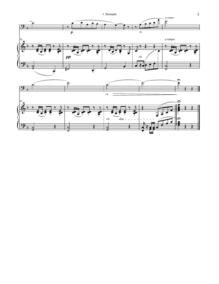 Three Pieces for Euphonium and Piano Euphonium scores gallery preview page 5