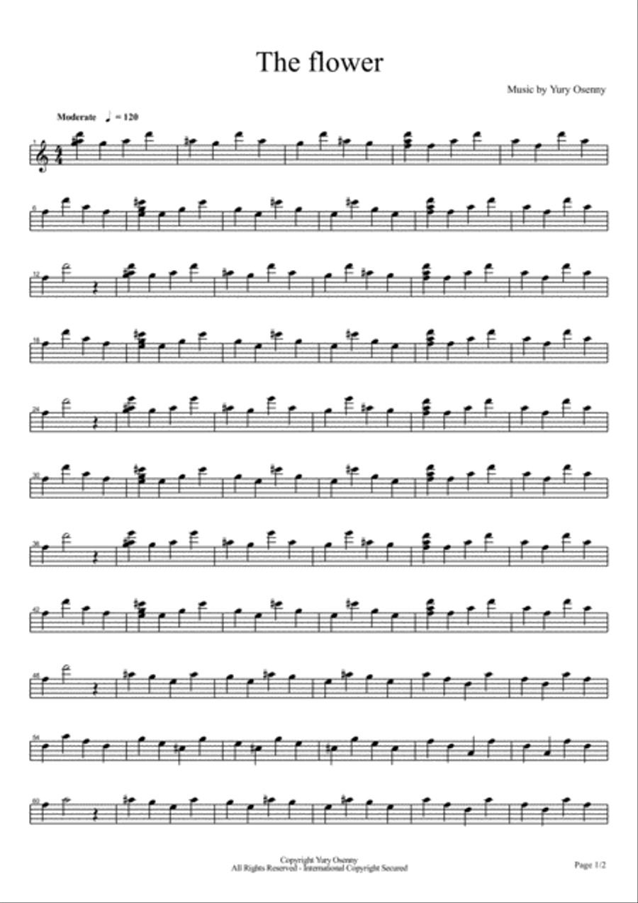 The flower Clarinet scores gallery preview page 1