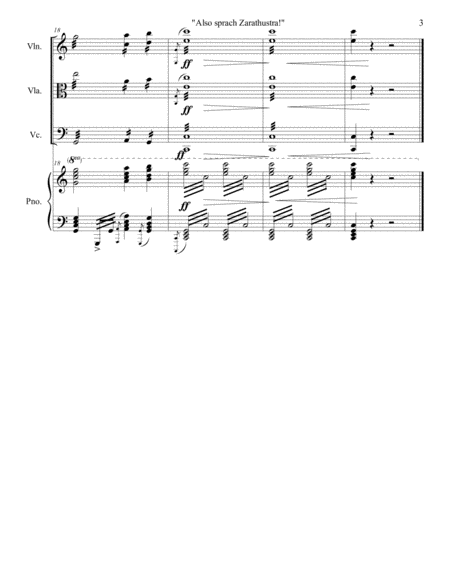 Richard Strauss - Also sprach Zarathustra (begining) for piano quartet