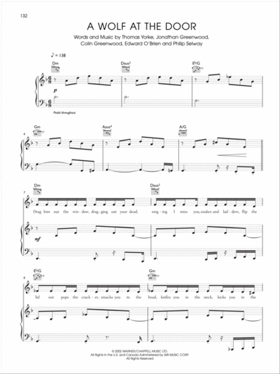 A Wolf at the Door Piano, Vocal, Guitar scores gallery preview page 1