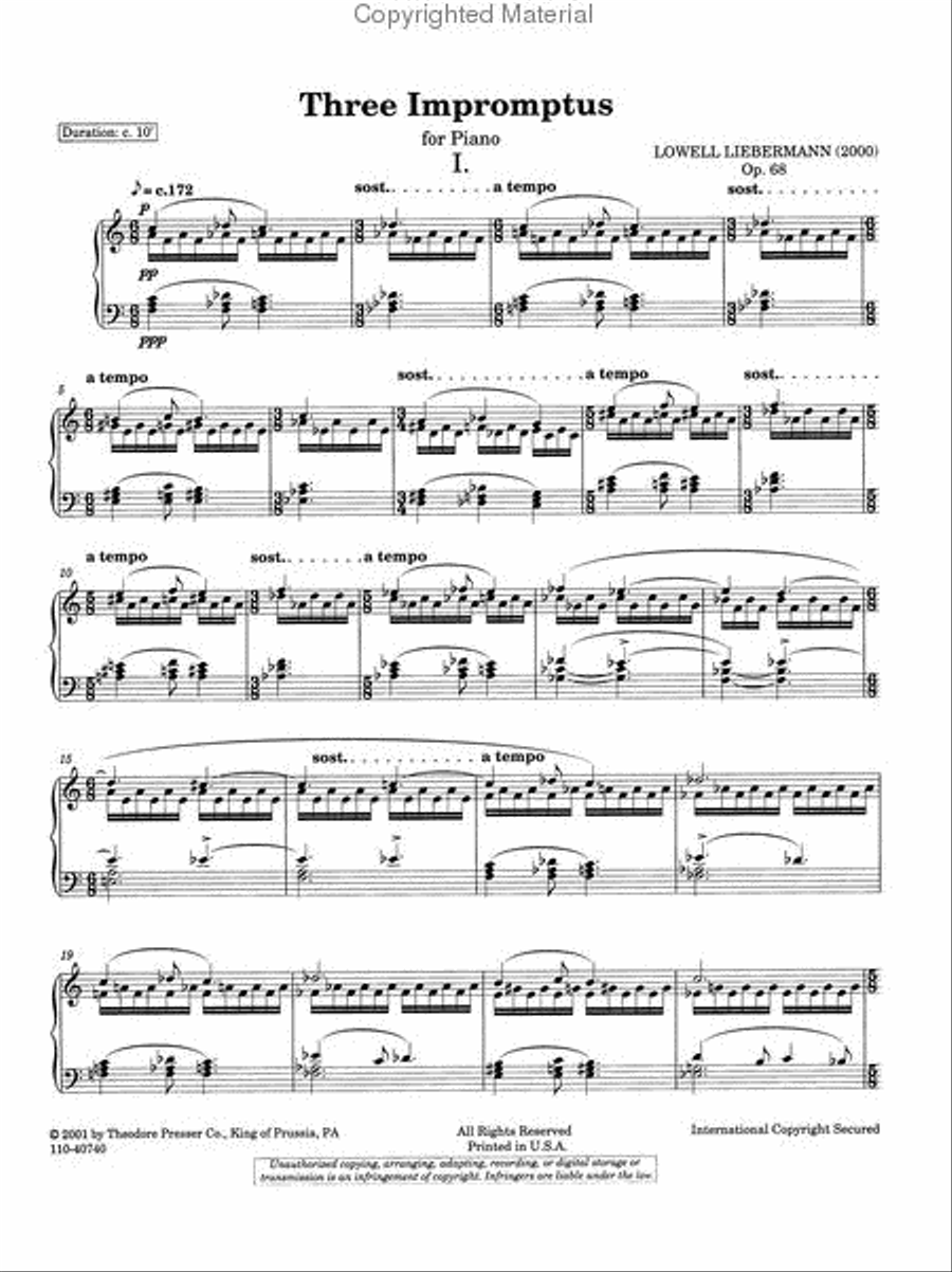 Three Impromptus Chamber Music scores gallery preview page 3