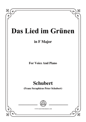 Schubert-Das Lied im Grünen,Op.115 No.1,in F Major,for Voice&Piano