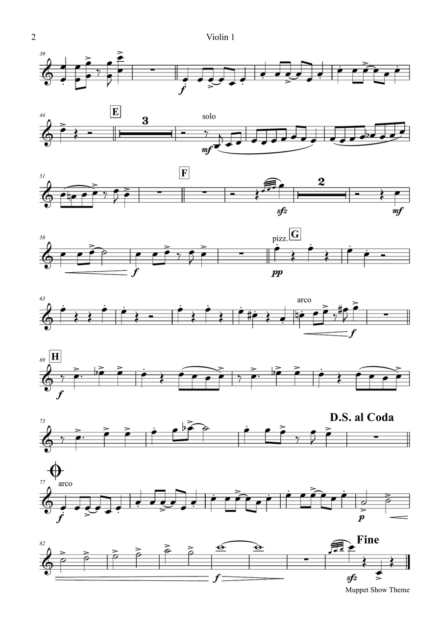The Muppet Show Theme String Orchestra scores gallery preview page 5