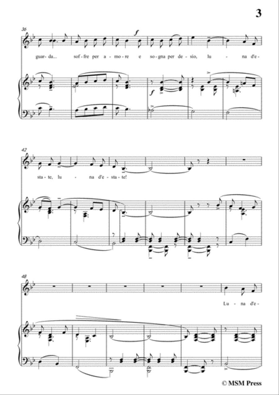 Tosti-Luna d'estate! In B flat Major,for Voice and Piano Voice Solo scores gallery preview page 5