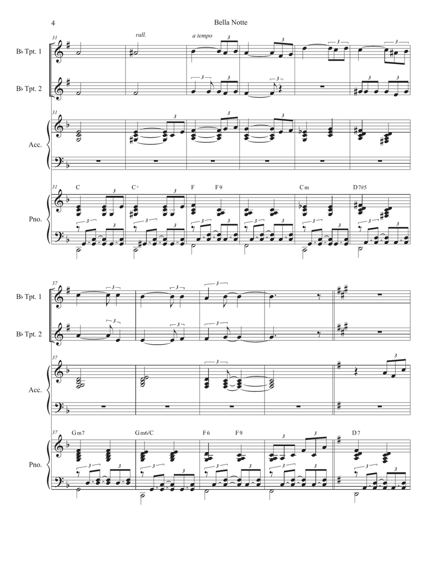 Bella Notte Trumpet Duet scores gallery preview page 4