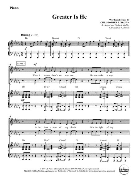 Greater Is He (Anthem) - Piano Accompaniment image number null