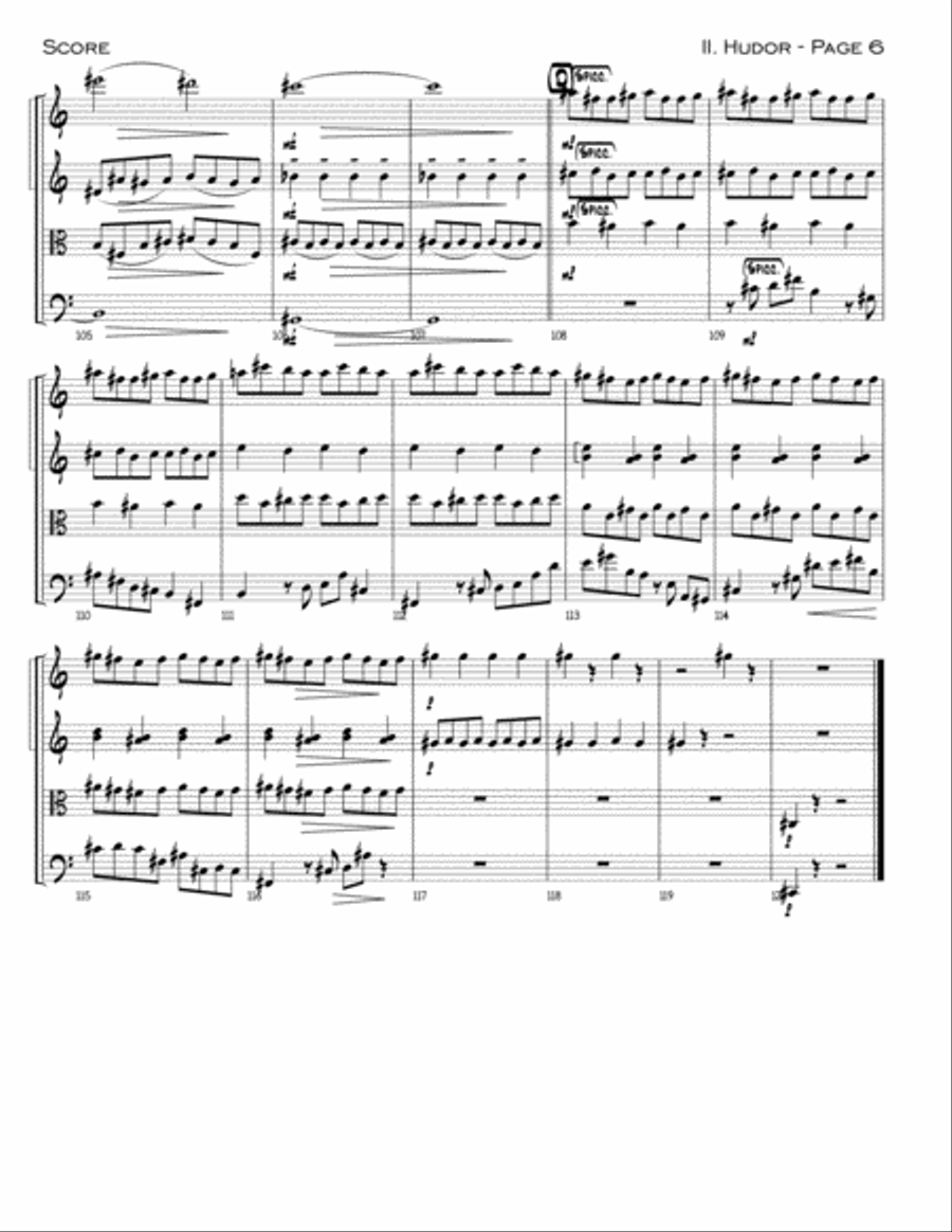 The Four Elements - II. Hudor String Quartet scores gallery preview page 6