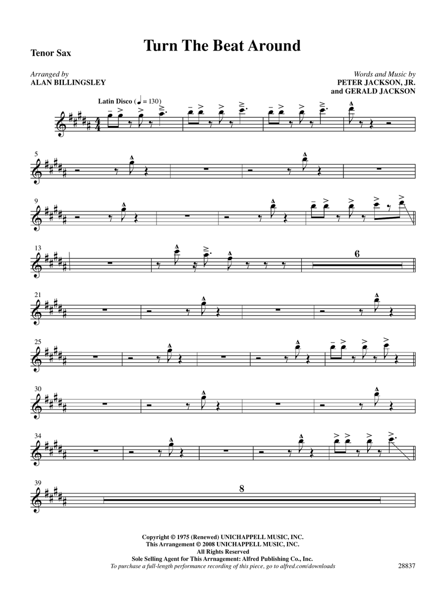 Turn the Beat Around: B-flat Tenor Saxophone
