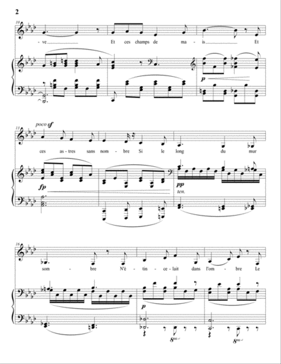 BERLIOZ: La captive (transposed to A-flat major) Voice scores gallery preview page 3