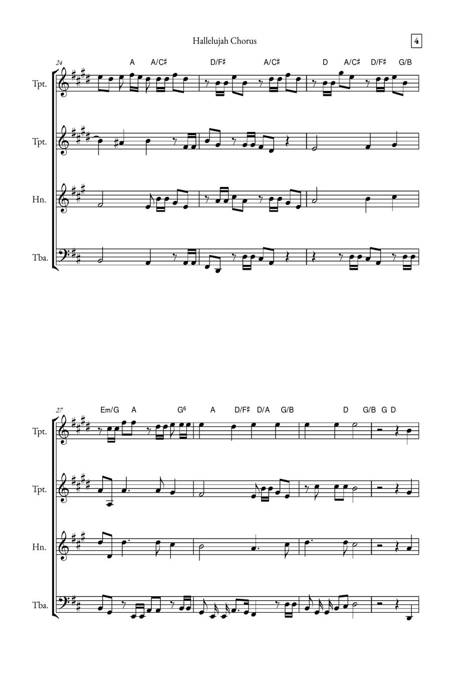 Hallelujah Chorus Brass Quartet scores gallery preview page 4