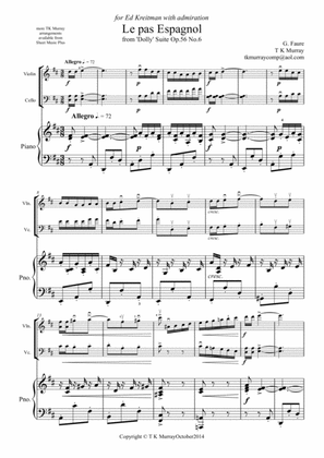 Faure - 'Le pas espagnol' - Piano Trio, Violin, Cello & Piano