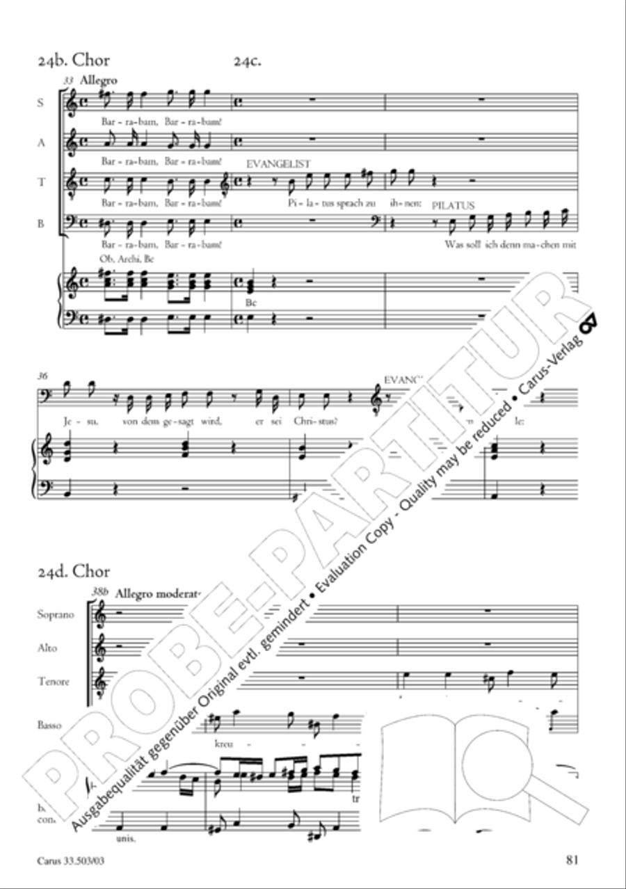 Passion according to St. Matthew (Passions-Musik nach dem Evangelisten Matthaus) SSATB scores gallery preview page 82